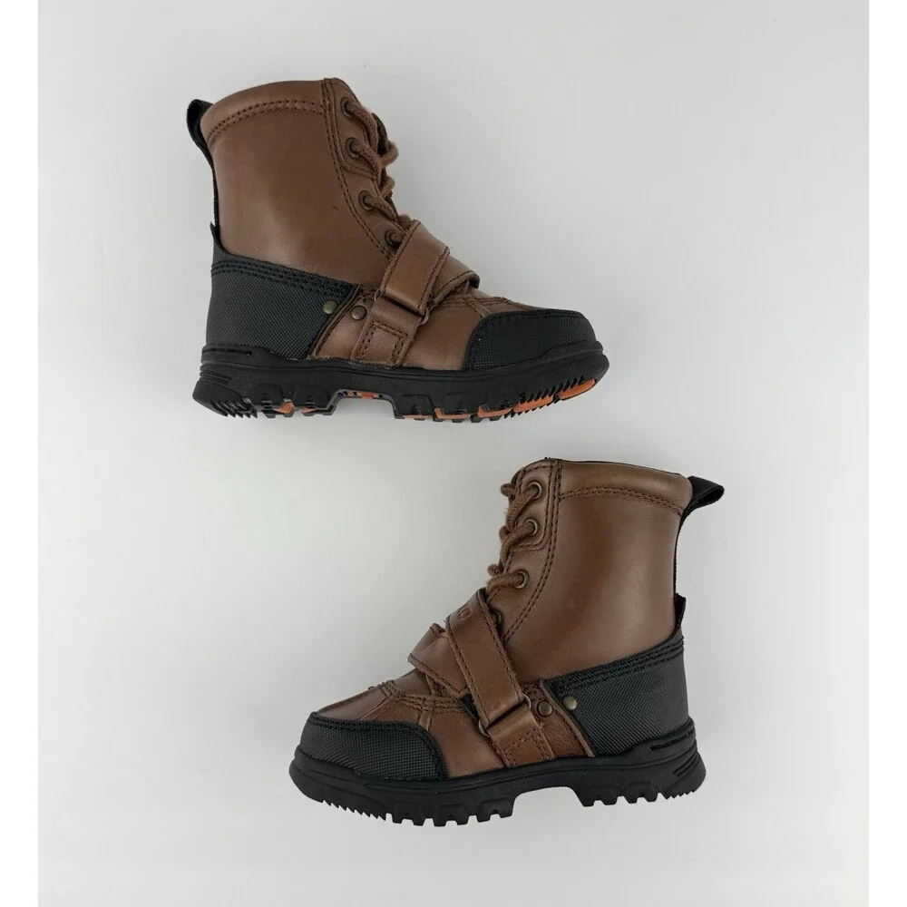 NEW Polo Ralph Lauren Shoes Brandy Holden Leather Hi Brown Boots TODDLER Sz 7 C